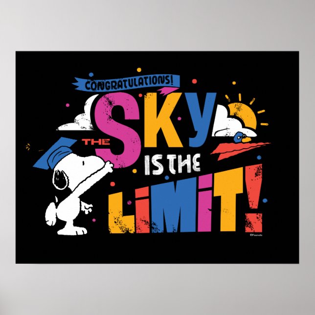 Affiche Peanuts Snoopy Sky Is The Limit Graduation (Devant)