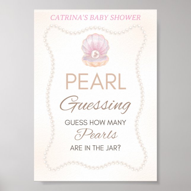 Affiche Pearl Baby Shower Game Sign (Devant)