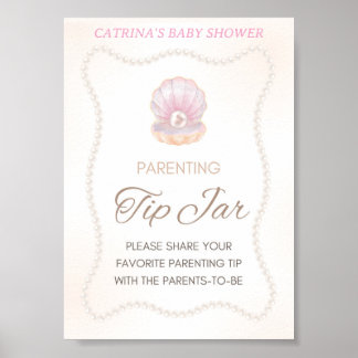 Affiche Pearl Baby Shower Game Sign