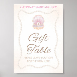 Affiche Pearl Baby Shower Game Sign