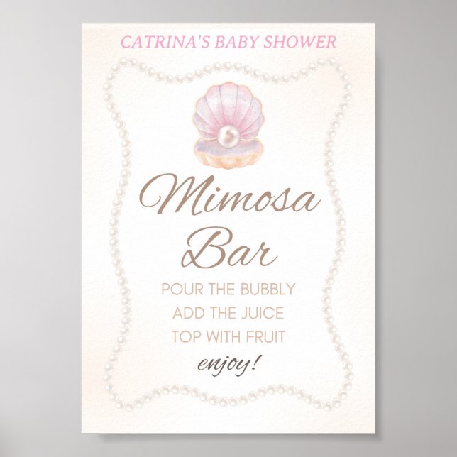Affiche Pearl Baby Shower Game Sign (Devant)