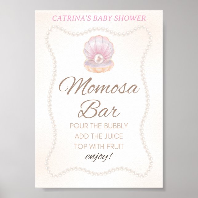 Affiche Pearl Baby Shower Game Sign (Devant)
