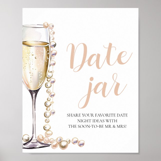 Affiche Pearl et Prosecco Date Nuit Idées Date Jar (Devant)