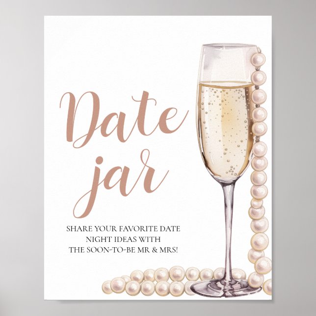 Affiche Pearl et Prosecco Date Nuit Idées Date Jar (Devant)