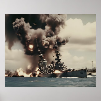 Affiche Pearl Harbor Attaque Vintage