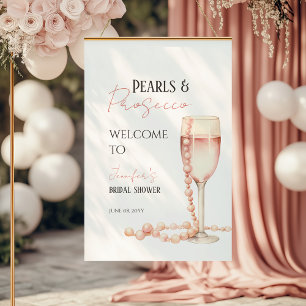 Affiche Pearl & Prosecco Fête des mariées rose pâle Bienve