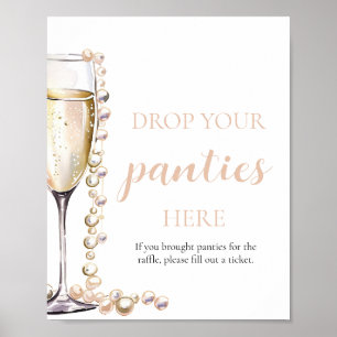 Affiche Pearls et Prosecco Jeter vos culottes