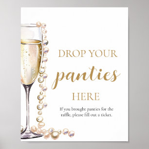 Affiche Pearls et Prosecco Jeter vos culottes