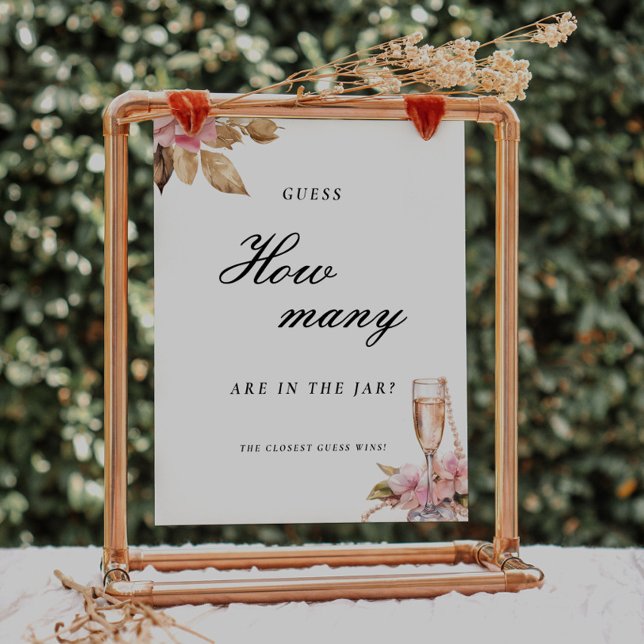 Affiche Pearls Prosecco Devine Combien De Signes De Fête d (Créateur téléchargé)