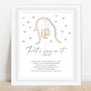Affiche Pearls & Prosecco - mettre une bague sur le jeu