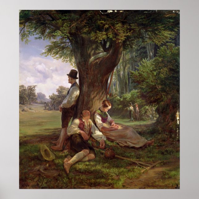 Affiche Peasants having a Siesta, 1841 (Devant)