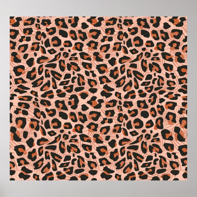 Affiche Peau de guépard, motif transparent et vibrant. (Devant)
