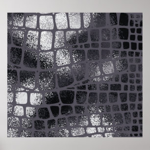 Affiche Peau de serpent noir métallique : Texture élégante