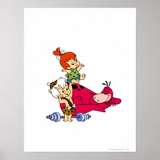 Affiche PEBBLES™ et Bam Bam et Dino Playtime (Devant)