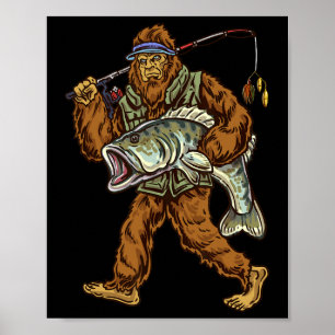 Affiche Pêche à la Byss à grande bouche Pêcheur Bigfoot 1