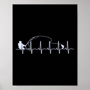 Affiche Pêche à la mouche Battement de coeur Poisson Pêche