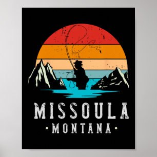 Affiche Pêche à la mouche Missoula Montana