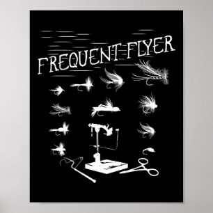 Affiche Pêche à la mouche nouage drôle pêcheur Noël père
