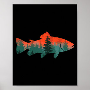 Affiche Pêche à la mouche Pêcheur Nature
