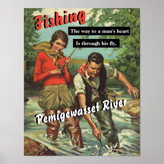 Affiche Pêche à la mouche sur la rivière Pemigewasset Vint (Devant)