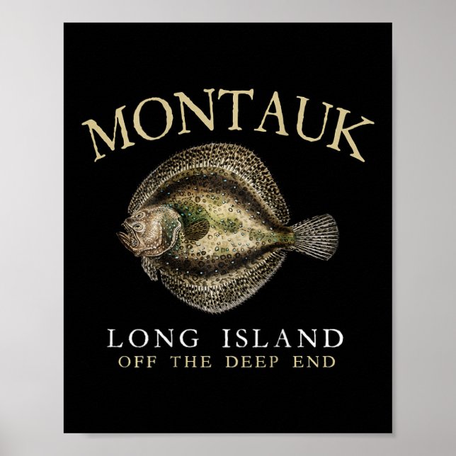 Affiche Pêche à la plie à Montauk au large (Devant)