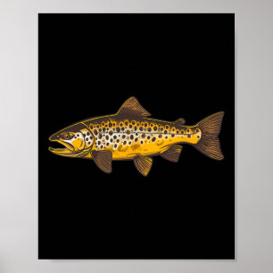 Affiche Pêche À La Truite Brown Pêche À L'Extérieur Et Nat
