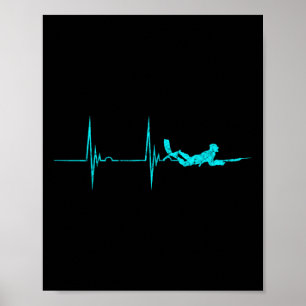Affiche Pêche à la vitesse de coeur Ekg Pulse Dive Spearfi