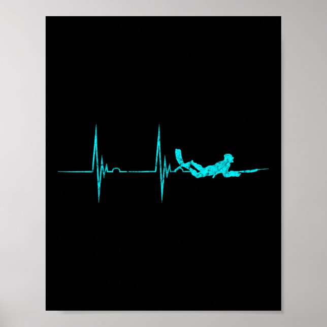 Affiche Pêche à la vitesse de coeur Ekg Pulse Dive Spearfi (Devant)