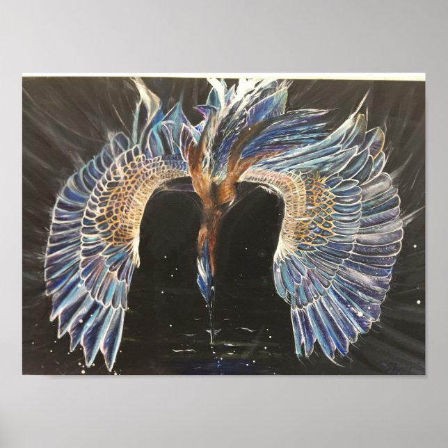 Affiche Pêche au grand héron bleu (Devant)