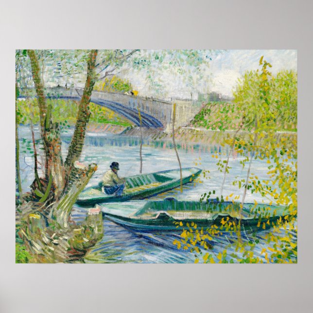 Affiche Pêche au printemps Vincent Van Gogh (Devant)