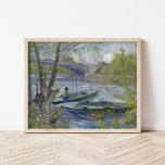 Affiche Pêche au printemps | Vincent Van Gogh<br><div class="desc">Pêche au printemps, le Pont de Clichy (Asnières) (1887) | Oeuvre originale de l'artiste post-impressionniste néerlandais Vincent Van Gogh (1853-1890). Le tableau représente deux bateaux de pêche dans l'eau près d'un pont dans des tons doux de bleu et vert. Utilisez les outils de conception pour ajouter du texte personnalisé ou...</div>