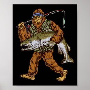 Affiche Pêche au saumon royal chasse à la truite Bigfoot P