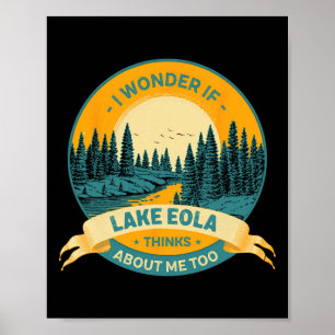 Affiche Pêche Bateau Camping Lac Vacation Lac Eola