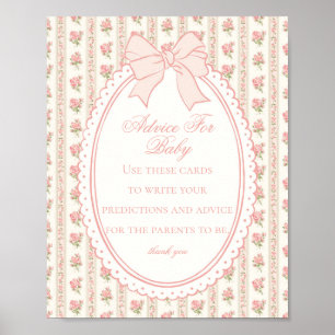 Affiche Pêche & Beige Vintage Floral Élégant Conseils pour