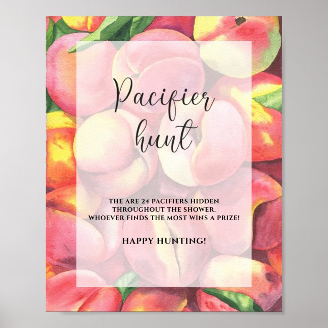 Affiche Pêche - chasse à la pacifier baby shower de jeu po (Devant)