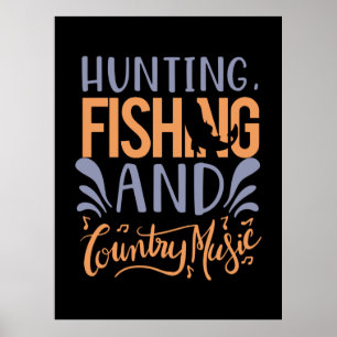 Affiche Pêche Chasse À L'Art Pêche Et Musique De Pays
