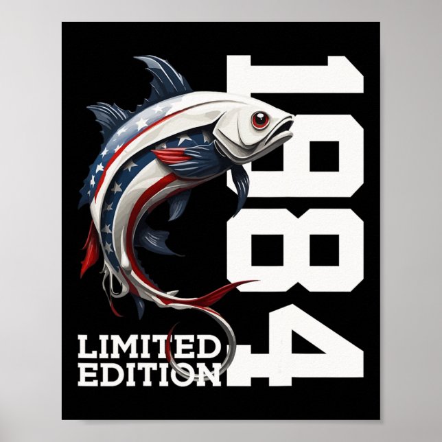 Affiche Pêche d'anniversaire d'Angler Édition limitée 1984 (Devant)
