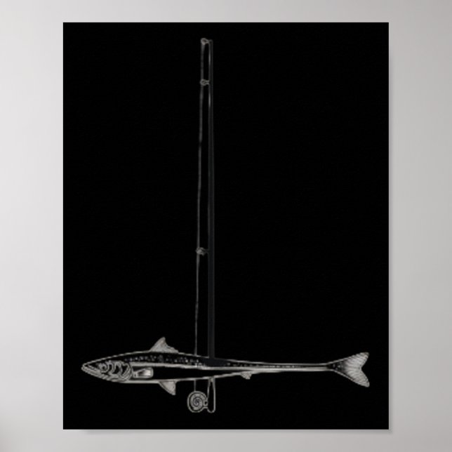 Affiche Pêche Drapeau Américain B Poisson Hommes Femmes Pê (Devant)