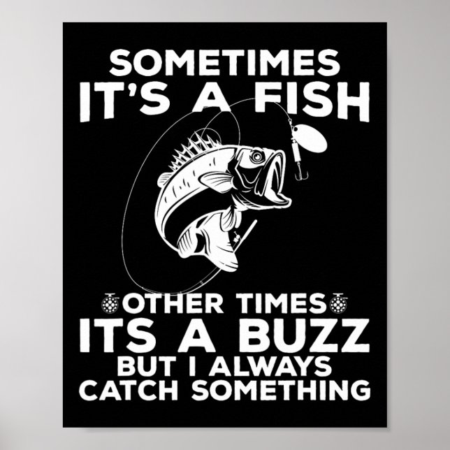 Affiche Pêche drôle parfois c'est une pêche de poisson  (Devant)