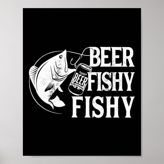 Affiche Pêche drôle poissonneuse bière poissonneuse  (Devant)