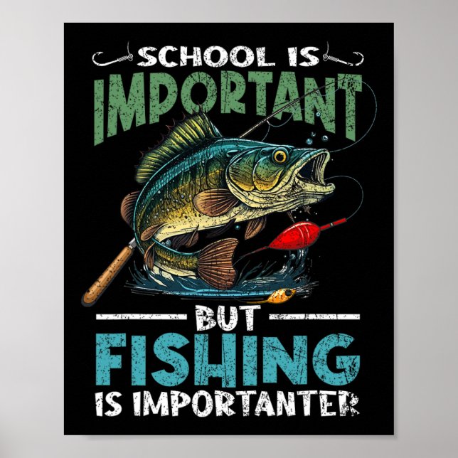 Affiche Pêche Drôle Pour Les Garçons Enfants Poisson Jeune (Devant)