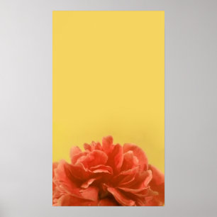 Affiche Pêche élégante et art floral jaune