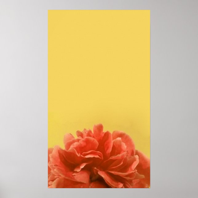 Affiche Pêche élégante et art floral jaune (Devant)
