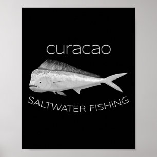 Affiche Pêche en mer profonde en eau salée Curacao Mahi Ma