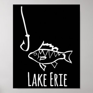 Affiche Pêche en Pennsylvanie lac Érié Perche Crochet Tr