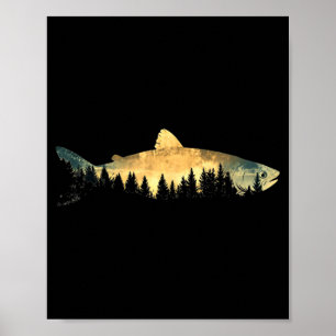 Affiche Pêche Extérieur Forêt Nature Hommes Femmes Faune F