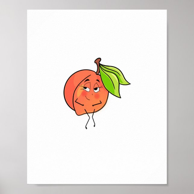 Affiche Pêche, joues douces, thème fruit (Devant)