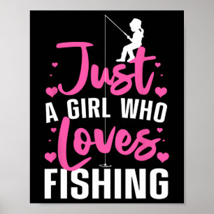 Affiche Pêche mignonne pour femmes filles enfants pêcheur