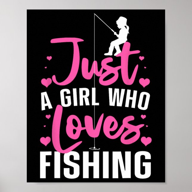 Affiche Pêche mignonne pour femmes filles enfants pêcheur  (Devant)