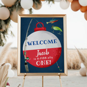 Affiche Pêche O-FISH-ally Anniversaire Bienvenue